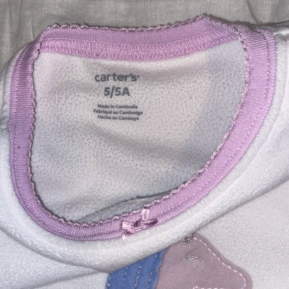 Carter’s Pink Unicorn Fleece Pajamas Set 5 - Picture 3 of 7